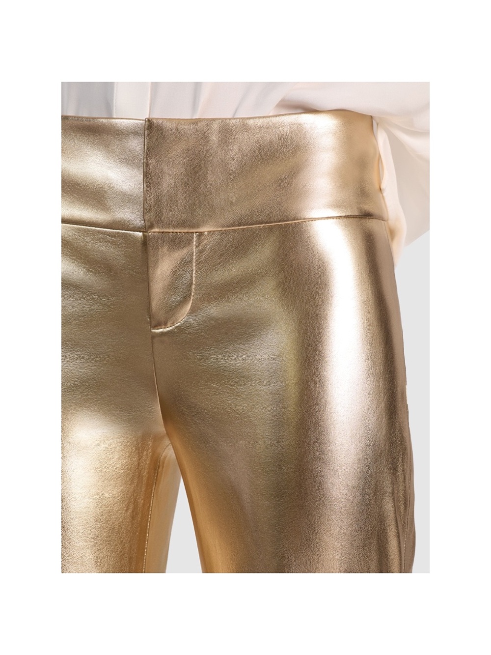 Alice + Olivia Olivia Gold Vegan Leather Bootcut Pant - Picture 5 of 11